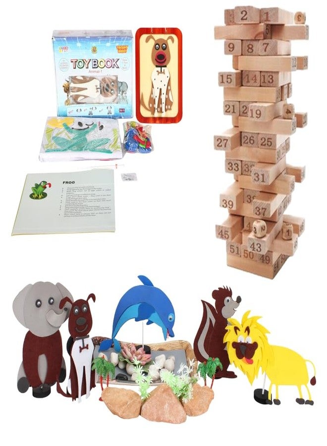 Techny Birds Technybirds Wooden Blocks and Animals Toy Book Combo | Educational Toys for Kids | Montessori Learning | Building Skills | Animal Recognition - Image 1